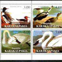 Karakalpakia Republic 1999 John Audubon Birds perf sheetlet containing 4 values unmounted mint