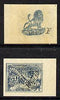 Paraguay 1886 Official SG O37 (train) 15c slate-blue imperf single with moire pattern (Lion) & control on back inverted unmounted mint