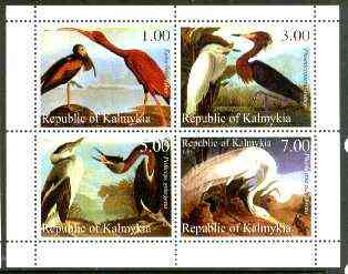 Kalmikia Republic 1999 John Audubon Birds perf sheetlet containing 4 values unmounted mint