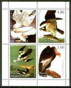 Mordovia Republic 1999 John Audubon Birds perf sheetlet containing 4 values unmounted mint