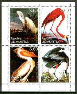 Udmurtia Republic 1999 John Audubon Birds #1 perf sheetlet containing 4 values unmounted mint