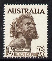 Australia 1965 Aborigine 2s6d sepia (no wmk) unmounted mint SG 253b*
