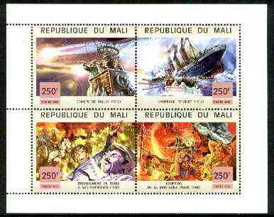 Mali 1999 Events of the 20th Century #1 perf sheetlet containing 4 values unmounted mint (Halley's Comet, Titanic, San Francisco Earthquake & Mt Pelee Volcano)