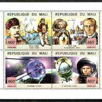 Mali 1999 Events of the 20th Century #5 perf sheetlet containing complete 4 values unmounted mint (N Pole, Sputnik & Gagarin)