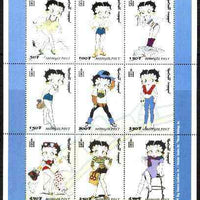 Mongolia 1999 Betty Boop perf sheetlet containing complete set of 9 values unmounted mint