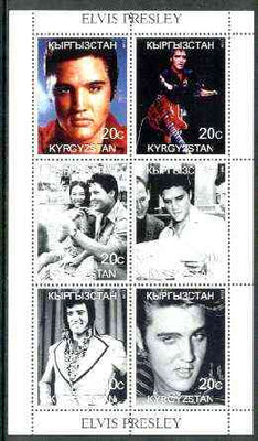 Kyrgyzstan 1999 Elvis Presley perf sheetlet containing 6 values unmounted mint