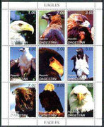 Dagestan Republic 1999 Birds of Prey (Eagles) perf sheetlet containing complete set of 9 values unmounted mint