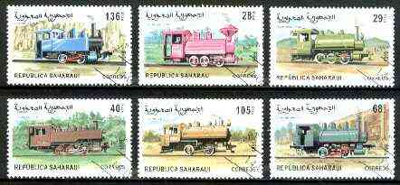 Sahara Republic 1999 Locomotives complete set of 6 values fine cto used*