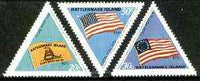 Cinderella - Rattlesnake Island (USA) 1976 US Bicentenary (Flags) set of 3 triangulars unmounted mint