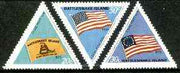Cinderella - Rattlesnake Island (USA) 1976 US Bicentenary (Flags) set of 3 triangulars unmounted mint