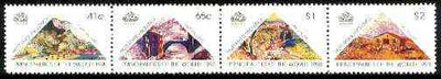 Cinderella - Hutt River Province 1990 Principalities of the World unmounted mint strip of 4 (Rectangular stamps with triangular designs)