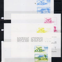 Booklet - Lesotho 1983 Fungi 10s & 30s values in booklet pane x 5 imperf progressive proofs comprising the 4 individual colours plus yellow & blue, scarce (as SG 532c)