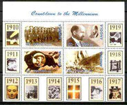 Angola 1999 Countdown to the Millennium #02 (1910-1919) perf sheetlet containing 4 values (Girl Guides, Du Bois, Buffalo Bill & Titanic) unmounted mint