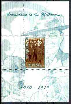 Angola 1999 Countdown to the Millennium #02 (1910-1919) perf souvenir sheet (Girl Guides & Scouting) unmounted mint