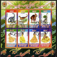 Congo 2010 Disney & Dinosaurs #1 perf sheetlet containing 8 values with Scout Logo fine cto used