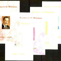 Angola 1999 Countdown to the Millennium #04 (1930-1939) souvenir sheet (Walt Disney & 7 Dwarfs) the set of 5 imperf progressive proofs comprising various 2,3 & 4-colour combinations plus all 5 colours unmounted mint