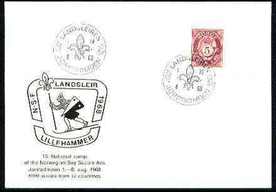 Norway 1969 Commemorative card for Jørstadmoen National Scout Camp with special illustrated cancel