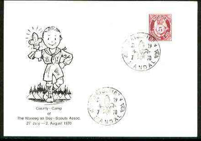Norway 1970 Commemorative card for Kretsleiren County Scout Camp with special illustrated cancel