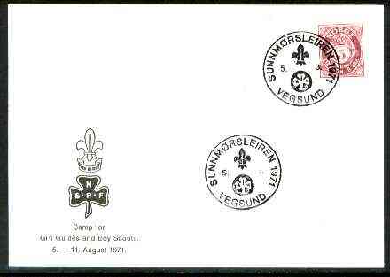 Norway 1971 Commemorative card for Sunnmørsleiren Guide & Scout Camp with special illustrated cancel