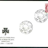 Norway 1971 Commemorative card for 50 Years of Bergen Girl Guide Association with special illustrated cancel