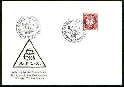 Norway 1968 Commemorative card for Asker og Baerum District YWCA Guide Camp with special illustrated cancel
