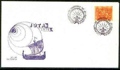 Portugal 1971 illustrated cover (Viking Ship) for Jota 70 (13th Scout Jamboree) with Special,Lisbon cancel