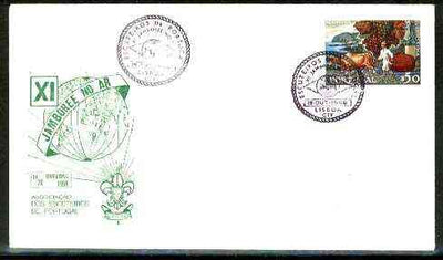 Portugal 1968 commemorative cover for 11th Scout Jamboree with special illustrated cancel