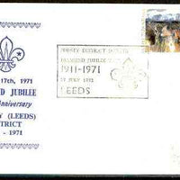 Great Britain 1971 Commemorative cover for Pudsey (Leeds) Scout Diamond Jubilee with special illustrated cancel
