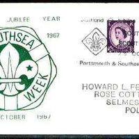 Great Britain 1967 Commemorative cover for Southsea Scout Week with special illustrated cancel