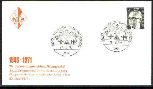 Germany - West 1971 Commemorative cover for 25th Anniversary Wuppertal Scouts with special illustrated cancel