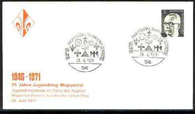 Germany - West 1971 Commemorative cover for 25th Anniversary Wuppertal Scouts with special illustrated cancel