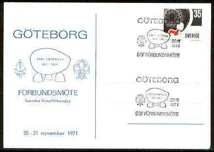 Sweden 1971 Commemorative card for Göteborg Scout Anniversary with special illustrated cancel