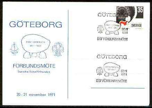 Sweden 1971 Commemorative card for Göteborg Scout Anniversary with special illustrated cancel