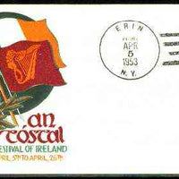 United States 1953 illustrated cover for Festival of Ireland with ERIN (NY) cancel
