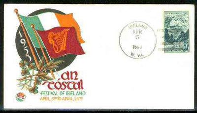 United States 1953 illustrated cover for Festival of Ireland with IRELAND (W VA) cancel