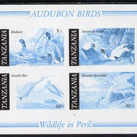 Tanzania 1986 John Audubon Birds m/sheet imperf colour proof in blue & black only unmounted mint (SG MS 468)