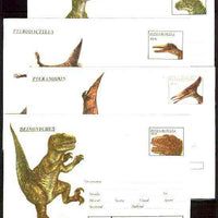 Rumania 1994 Prehistoric Animals set of 4 illustrated postal stationery envelopes (60L values) unused (limited edition)