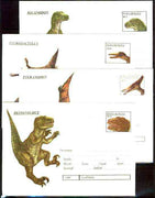 Rumania 1994 Prehistoric Animals set of 4 illustrated postal stationery envelopes (60L values) unused (limited edition)