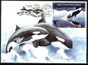 Rumania 1992 Killer Whale 100L (as SG 5485) on maximum card with special illustrated 'Whale' cancellation