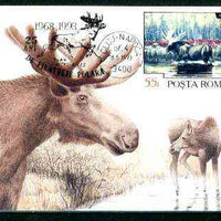 Rumania 1992 Elk 55L (as SG 5484) on maximum card with special illustrated 'Elk' cancellation