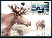 Rumania 1992 Elk 55L (as SG 5484) on maximum card with special illustrated 'Elk' cancellation