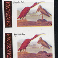 Tanzania 1986 John Audubon Birds 20s (Scarlet Ibis) in unmounted mint imperf pair (as SG 466)*