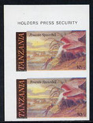 Tanzania 1986 John Audubon Birds 30s (Roseate Spoonbill) in unmounted mint imperf pair (as SG 467)*