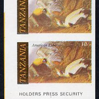 Tanzania 1986 John Audubon Birds 10s (American Eider) in unmounted mint imperf pair (as SG 465)*