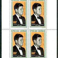 Gabon 1964 President Kennedy Commemoration unmounted mint m/sheet containing 4 x 100f, SG MS 226