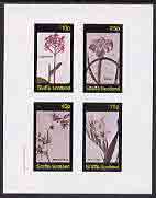 Staffa 1982 Flowers #36 (Epidendrum, Morea, Melaspherula & Corn Flag) imperf set of 4 values unmounted mint