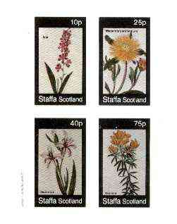 Staffa 1982 Flowers #37 (Ixia, Mesembryanthemum, Gladiolus & Genista) imperf set of 4 values unmounted mint