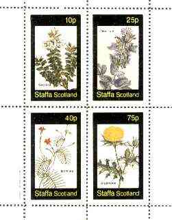 Staffa 1982 Flowers #39 (Veronica, Teucrium, Ipomcea & Argemone) perf set of 4 values unmounted mint
