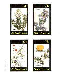 Staffa 1982 Flowers #39 (Veronica, Teucrium, Ipomcea & Argemone) imperf set of 4 values unmounted mint