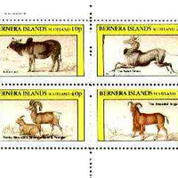 Bernera 1982 Domesticated Animals (Ox, Sheep, Ghau & Argali) perf sheet containing set of 4 values unmounted mint